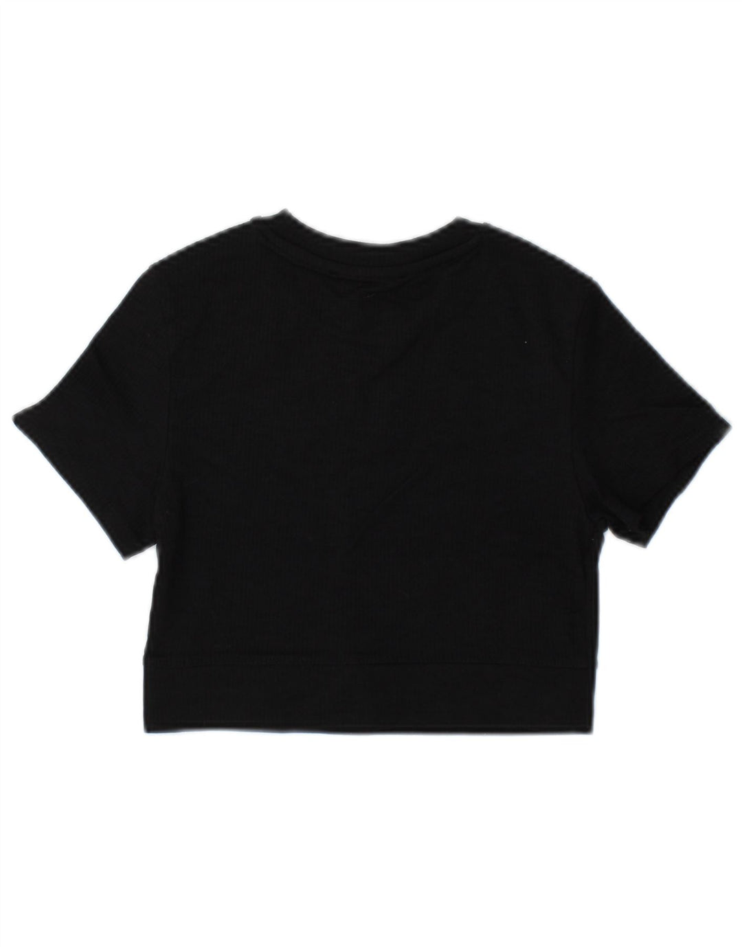 Bershka Womens Crop T-Shirt Top UK 10 Small Black Polyamide