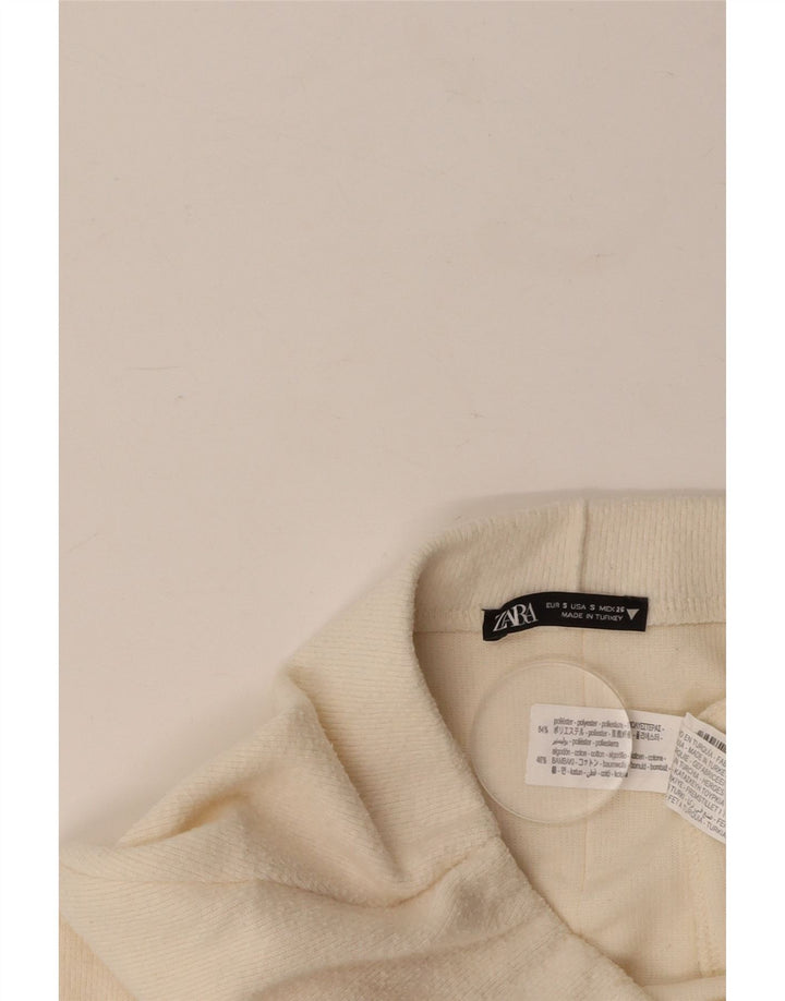 ZARA Womens Midi Straight Skirt Small W26 Off White Polyester