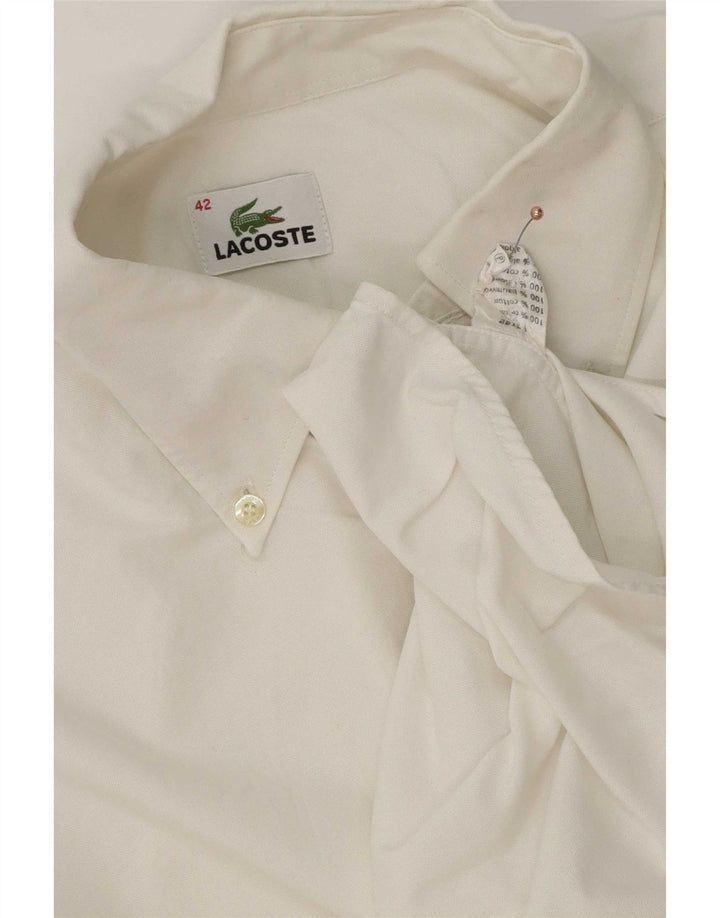 Lacoste Mens Shirt Size 42 Large White Cotton