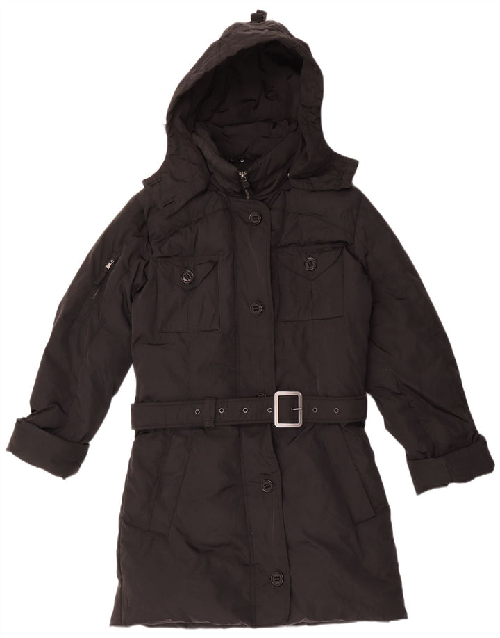 Canadiens Womens Hooded Padded Coat UK 16 Large Black Polyester