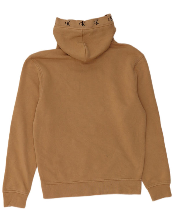 Calvin Klein Jersey con capucha gráfica para hombre XS Algodón beige