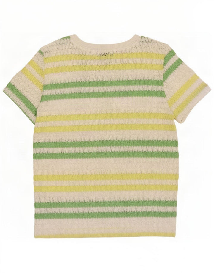 Top Zara da donna in maglia lavorata a maglia UK 10 piccolo poliestere a righe multicolore