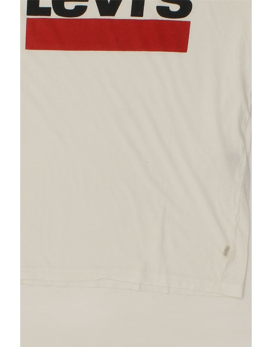 LEVI'S Womens Graphic T-Shirt Top UK 14 Medium White Vintage Levi's and Second-Hand Levi's from Messina Hembry 