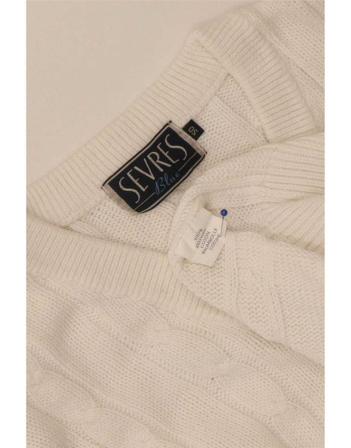 Sevres Pull Col V Homme IT 50 Coton Blanc Moyen