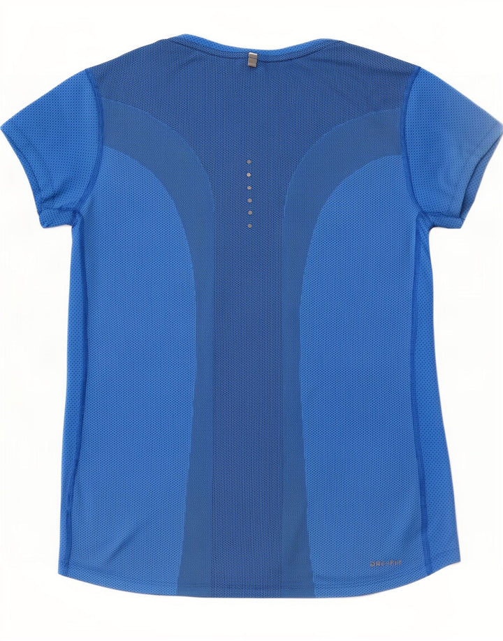Nike Damen Dri Fit T-Shirt Top UK 12 Mittelblaues Polyester
