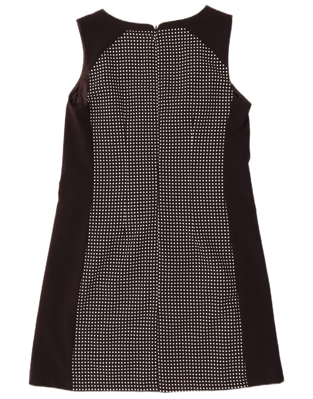 Next Womens Sleeveless A-Line Dress UK 12 Medium Black Spotted Polyester