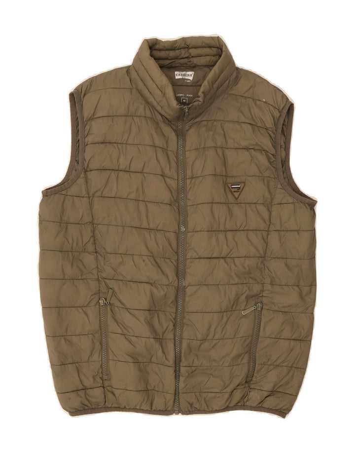 CARRERA Mens Padded Gilet UK 38 Medium Khaki Polyester Vintage Carrera and Second-Hand Carrera from Messina Hembry 