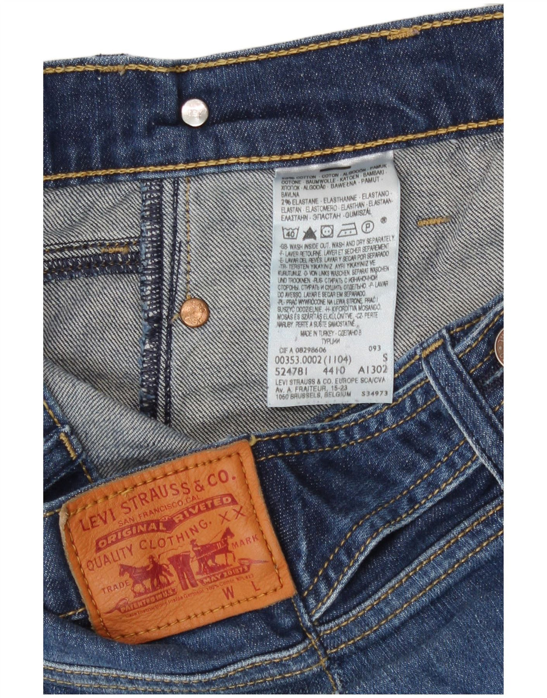Levi's denimshorts til kvinder W30 mellemblå bomuld