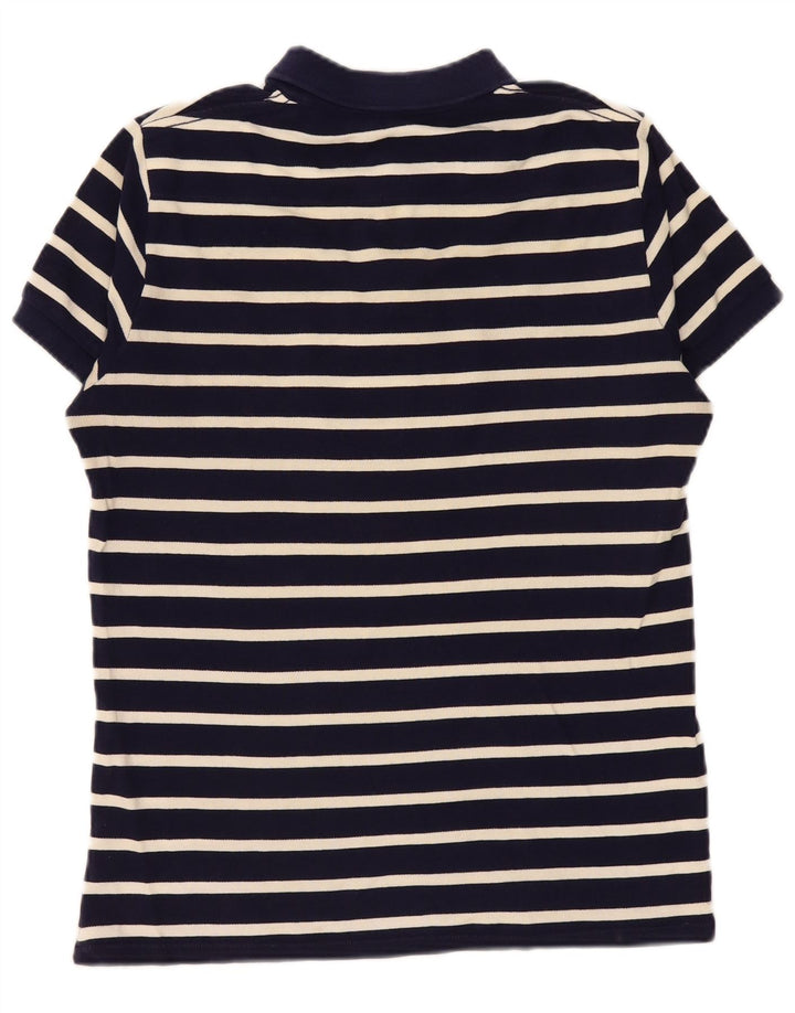 French Connection Herre poloshirt Medium Navyblå stribet bomuld