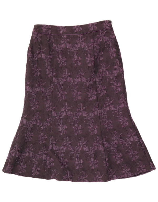 CC Womens Trumpet Skirt UK 14 Large W30 Purple Floral