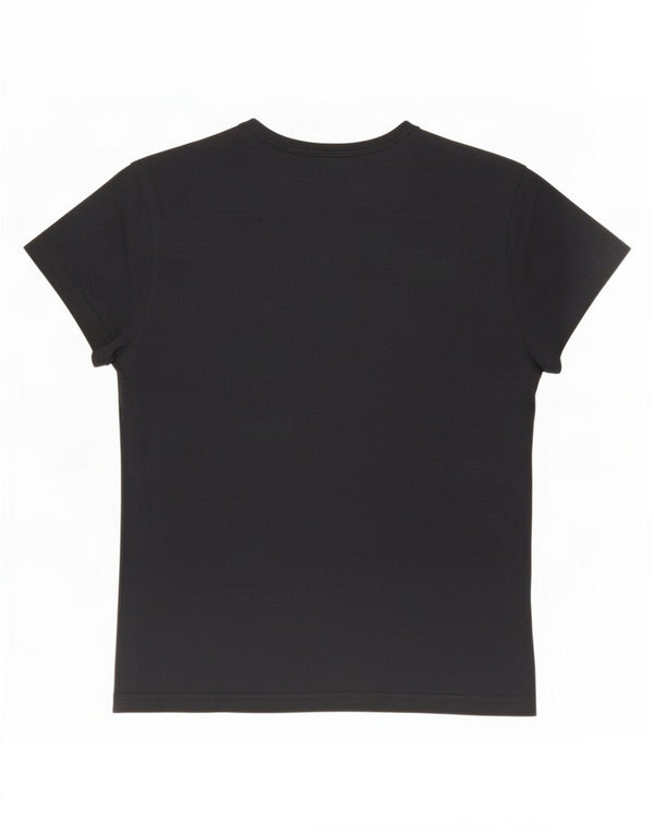 Reebok Womens T-Shirt Top UK 12 Medium Black Cotton