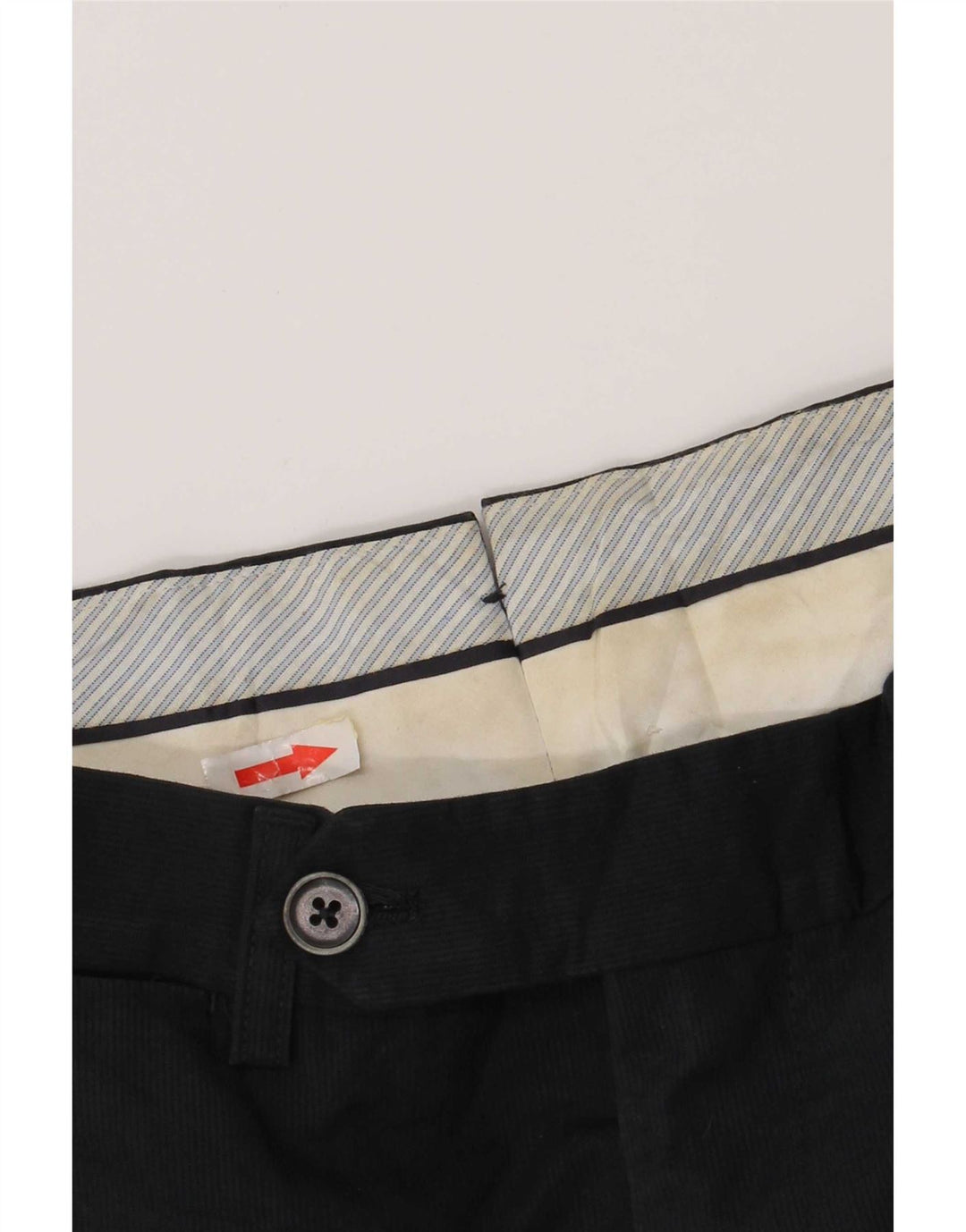 Massimo Dutti Mens Regular Chino Trousers Medium W31 L29 Navy Blue Cotton