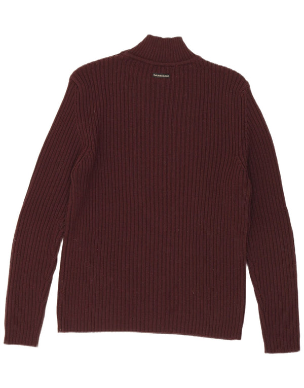 Marlboro Classics Herre Turtle Neck Jumper Sweater Medium Burgundy