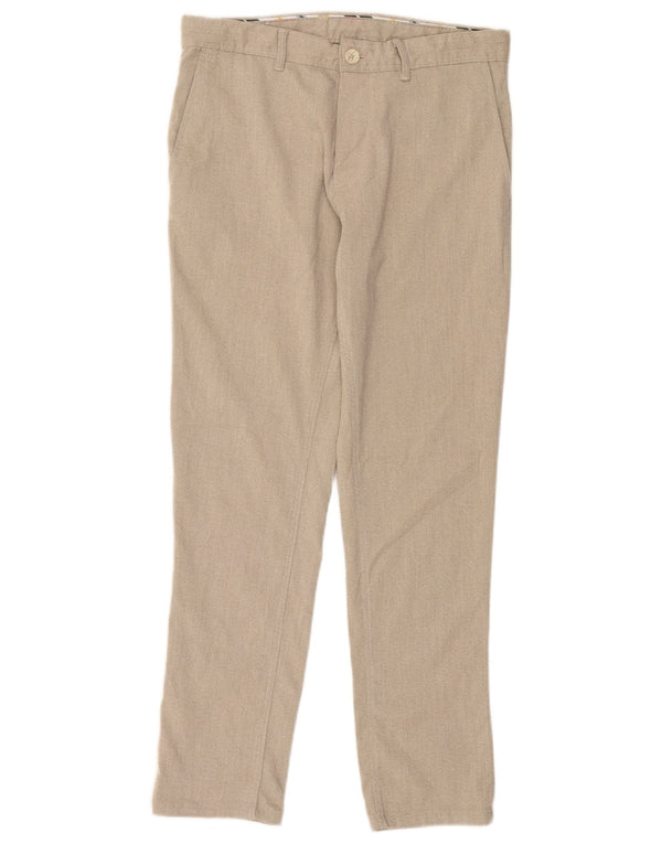 Zara Mens Straight Chino Trousers EU 40 Medium W31 L28 Beige Polyester