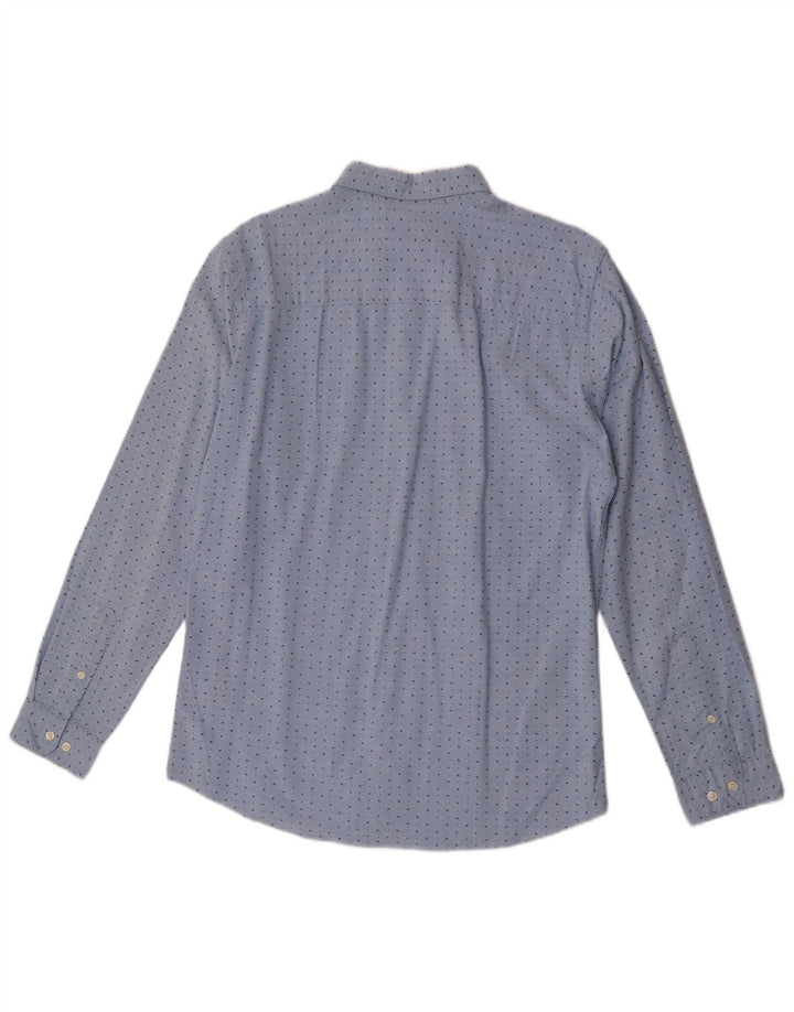 Jack & Jones Mens Slim Fit Shirt Medium Blue Spotted Cotton