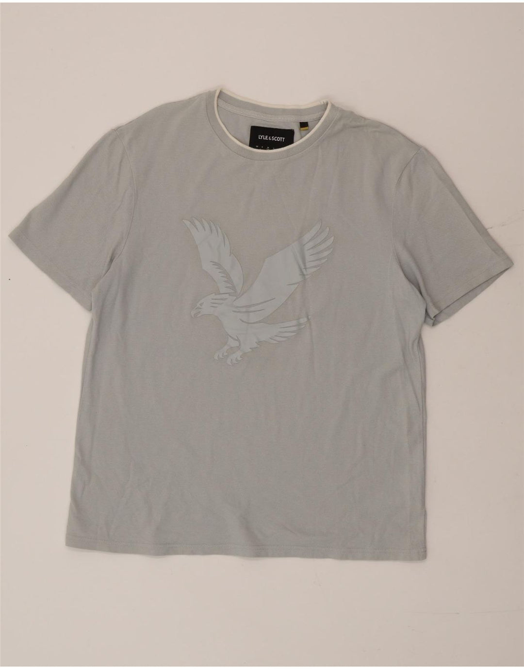 Lyle & Scott Mens Relaxed Fit Graphic T-Shirt Top Medium Blue Cotton