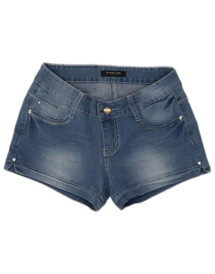 PATRIZIA PEPE Womens Denim Shorts IT 44 Medium W28 Blue Cotton
