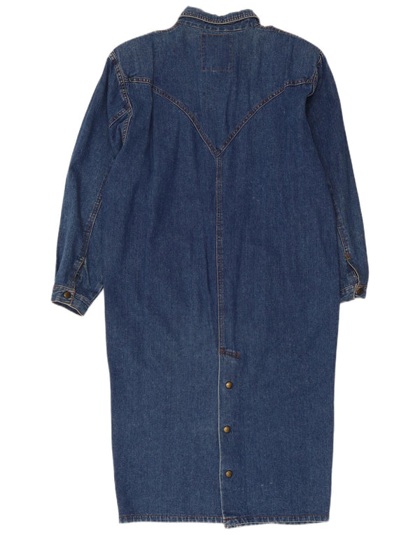 Vintage Damen Jeanshemdkleid UK 14 Mittelblau
