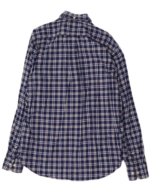 Gant Mens Madison Regular Fit Shirt Large Navy Blue Check Cotton