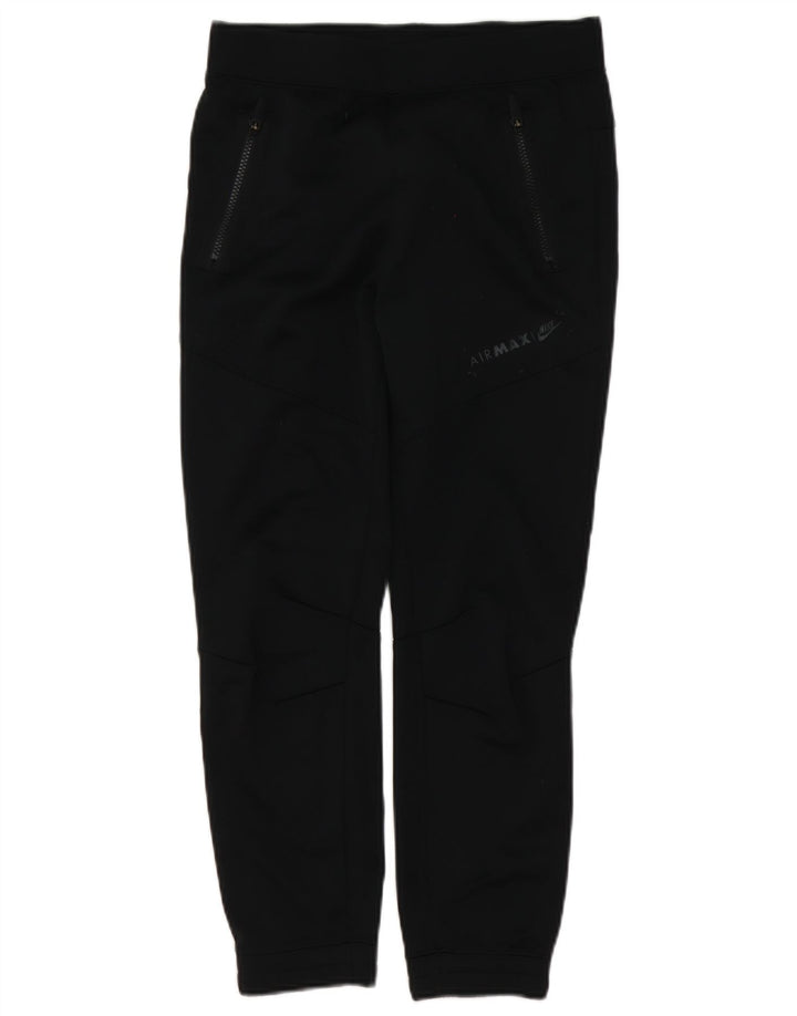 Nike Womens Graphic Tracksuit Trousers Joggers UK 14 Large Black Polyester