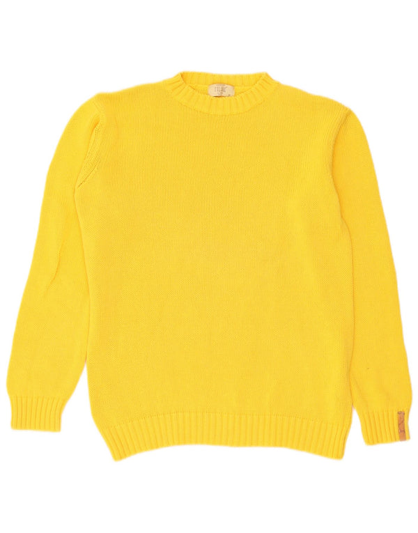 Klasse Damen-Pullover mit Rundhalsausschnitt, UK 18 XL, gelbe Baumwolle