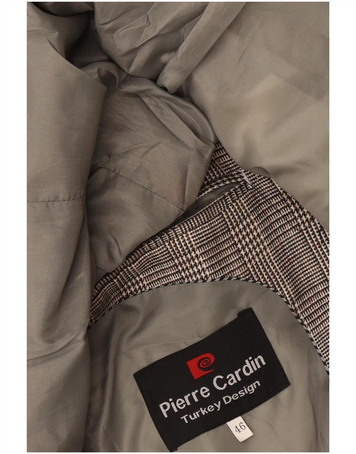 Pierre Cardin Mens 1 Button Blazer Jacket EU 46 Small Grey Houndstooth