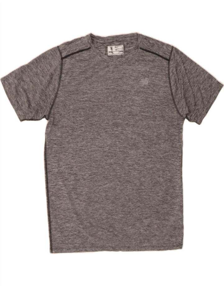 NEW BALANCE Mens T-Shirt Top Large Grey Flecked Polyester Vintage New Balance and Second-Hand New Balance from Messina Hembry 
