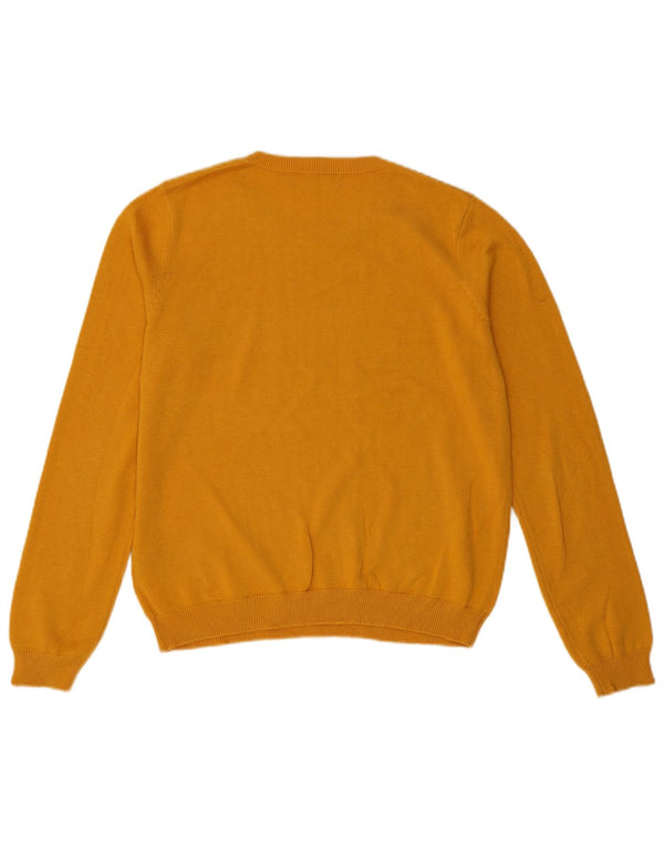 Suéter feminino Oasis com gola redonda e gola redonda, algodão amarelo médio UK 14