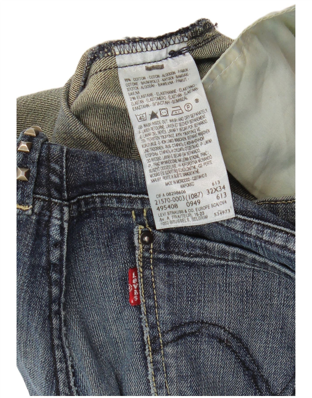 Женские прямые джинсы Levi's W32 L30 синие, хлопок