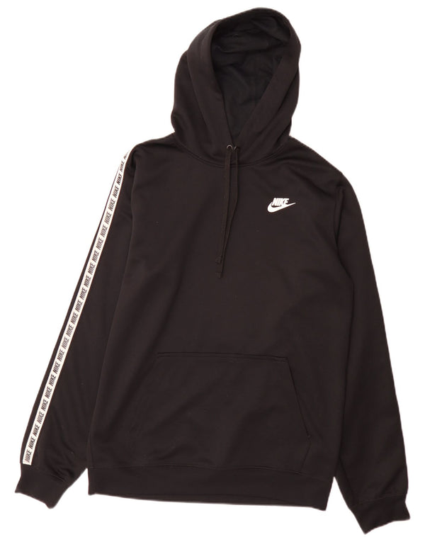 Felpa con cappuccio grafica Nike da uomo piccola in poliestere nero