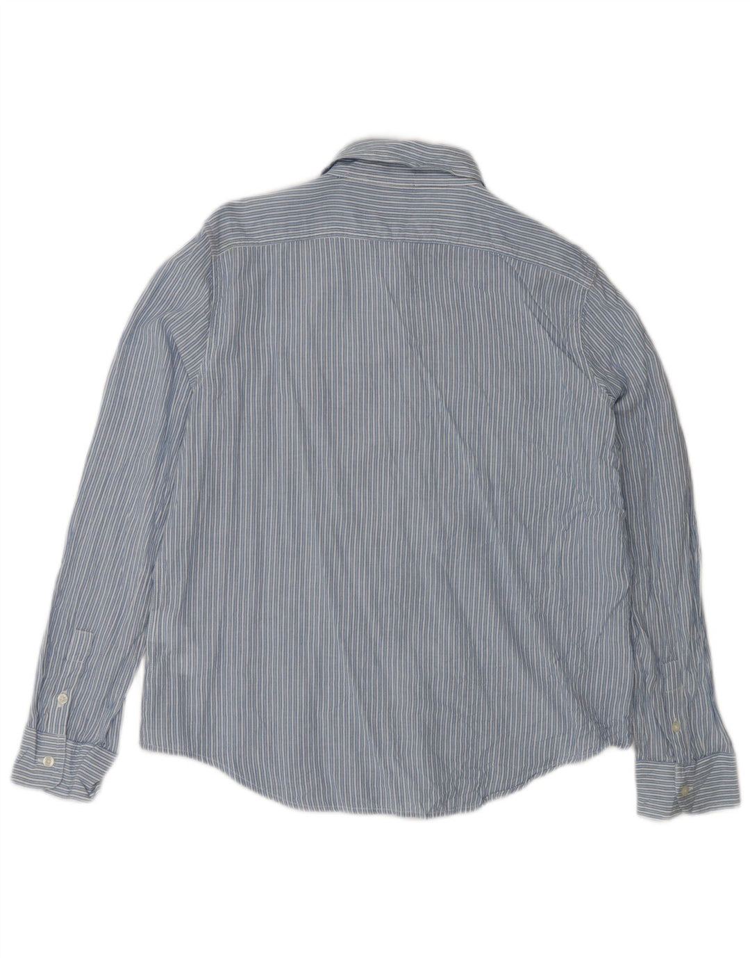 Chaps Womens Petite Shirt UK 16 Large Blue Striped Cotton