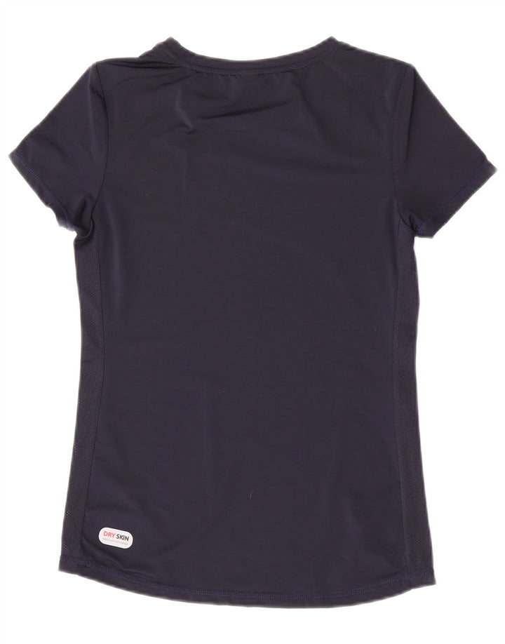 Arena Dame Grafisk T-Shirt Top UK 10 Small Navy Blue Polyester