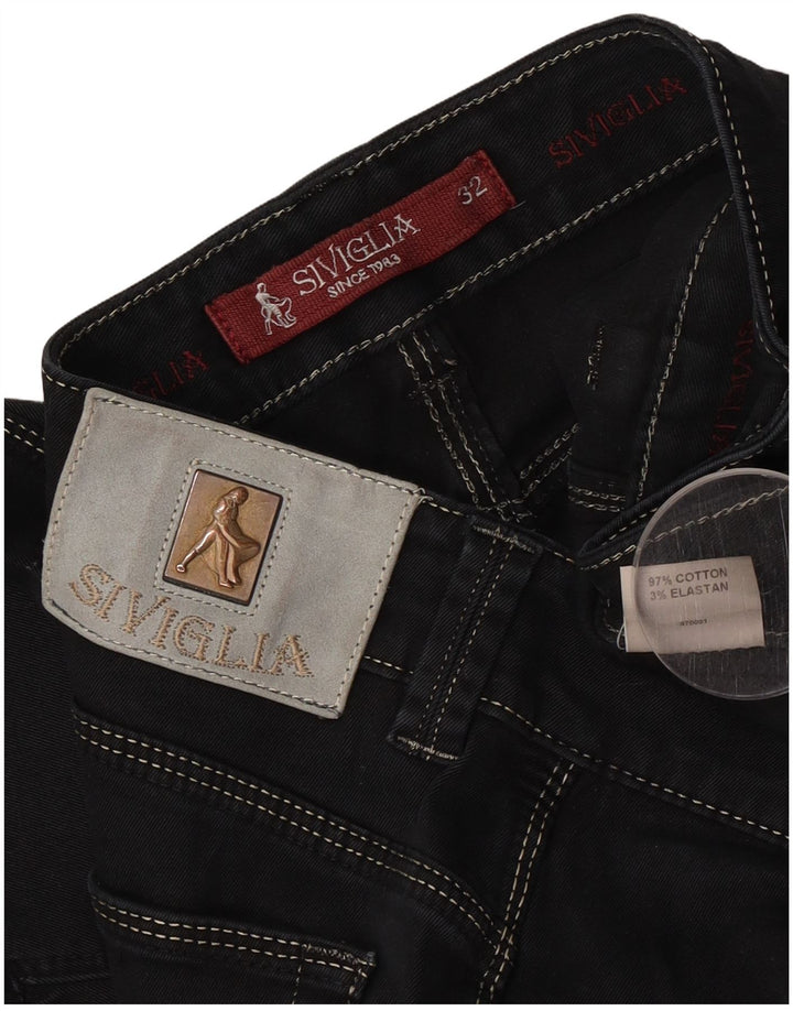 SIVIGLIA Mens Slim Jeans W32 L32 Black Cotton