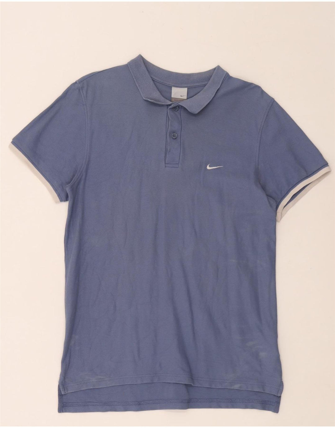 Nike Mens Polo Shirt Large Blue Cotton