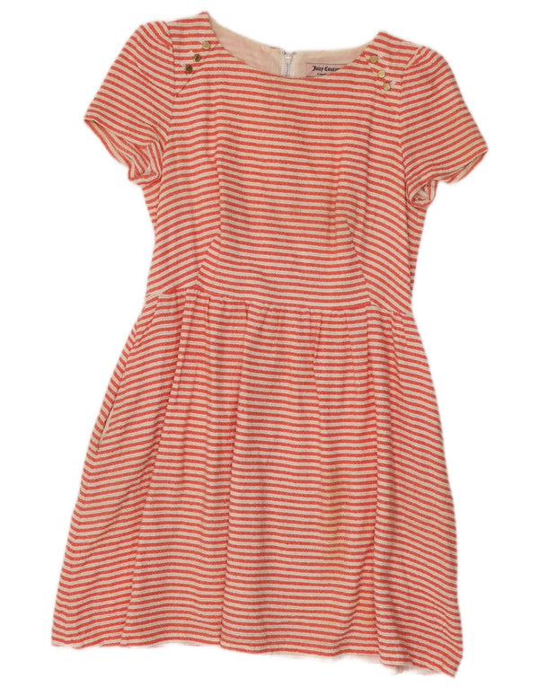 Juicy Couture Vestido acampanado para mujer UK 10 Pequeño algodón a rayas rojas