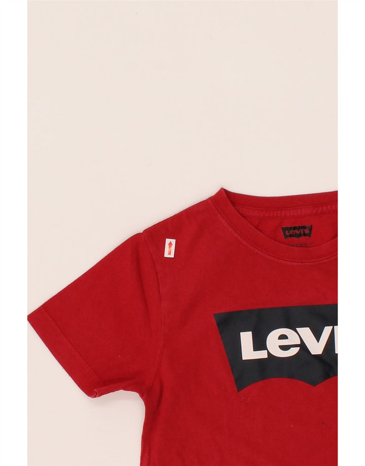LEVI'S Boys Graphic T-Shirt Top 9-10 Years Red Cotton Vintage Levi's and Second-Hand Levi's from Messina Hembry 