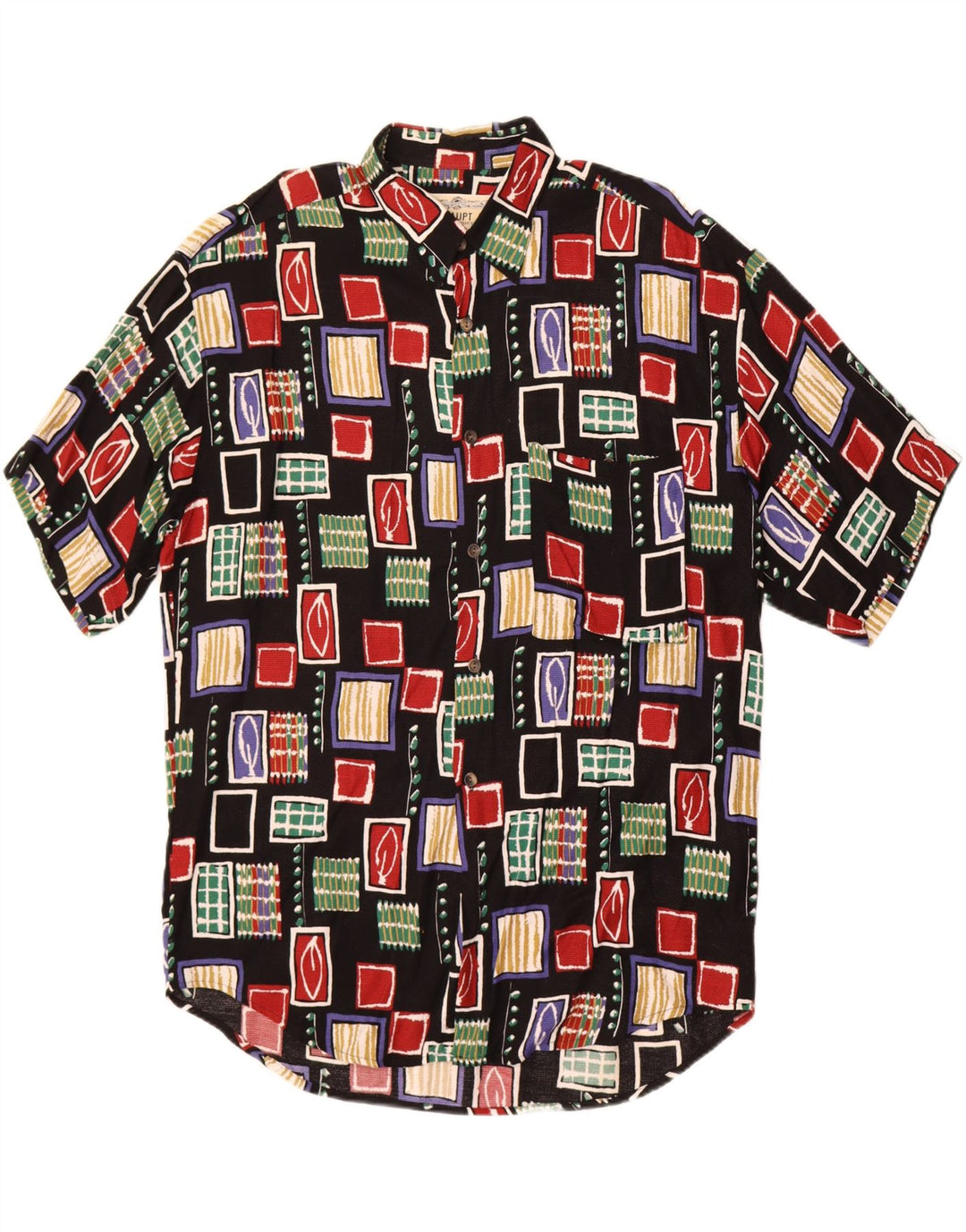Haupt Mens Short Sleeve Shirt XL Black Geometric