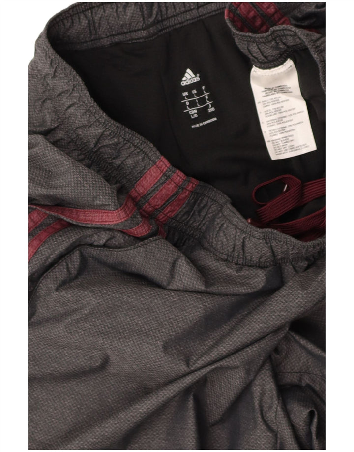 ADIDAS Womens Tracksuit Trousers UK 14 Large Grey Polyamide