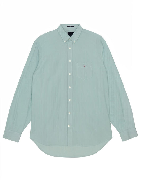 Camisa Gant de corte regular para hombre, talla 18, 2XL, algodón a rayas verdes