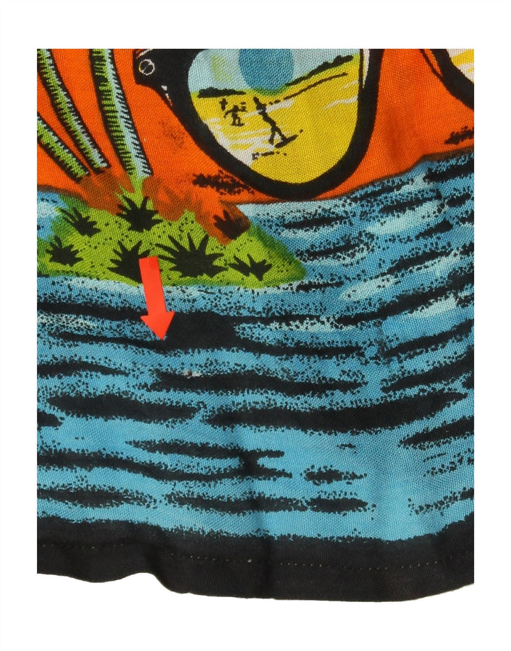 VINTAGE Mens Abstract Pattern Short Sleeve Shirt Medium Yellow Hawaiian Vintage Vintage and Second-Hand Vintage from Messina Hembry 