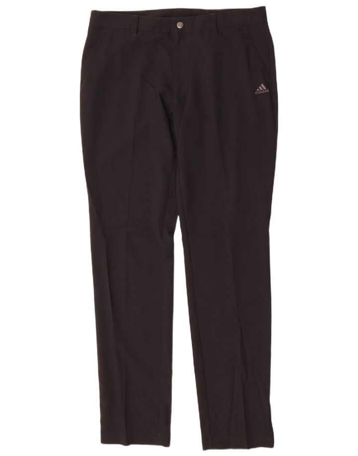 Adidas Mens Slim Chino Trousers W34 L34 Black Polyester