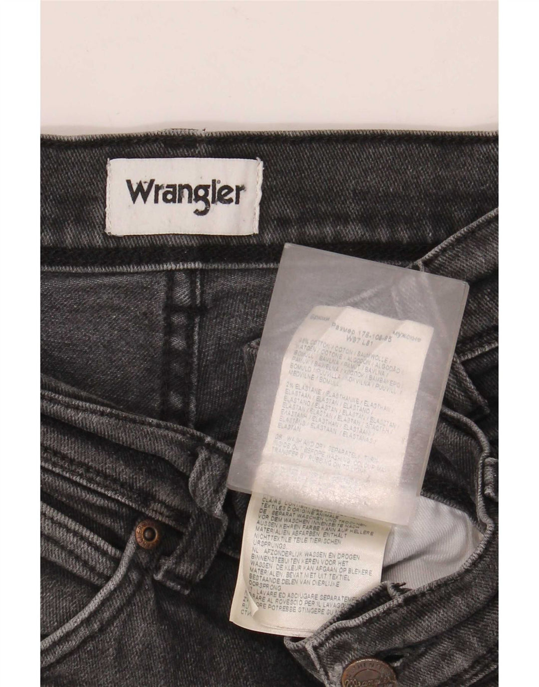 Wrangler Mens Texas Stretch Straight Jeans W38 L32 Grey Cotton