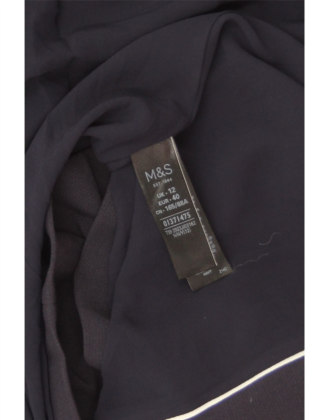Marks & Spencer Womens Blazer Jacket UK 12 Medium Navy Blue Polyester