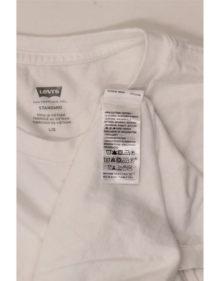 Levi's Herre Standard T-Shirt Top Stor Hvid Bomuld