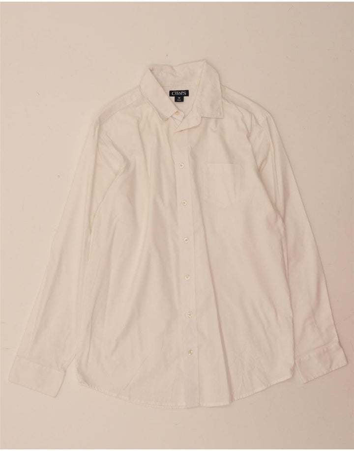 CHAPS Boys Shirt 15-16 Years White Cotton Vintage Chaps and Second-Hand Chaps from Messina Hembry 