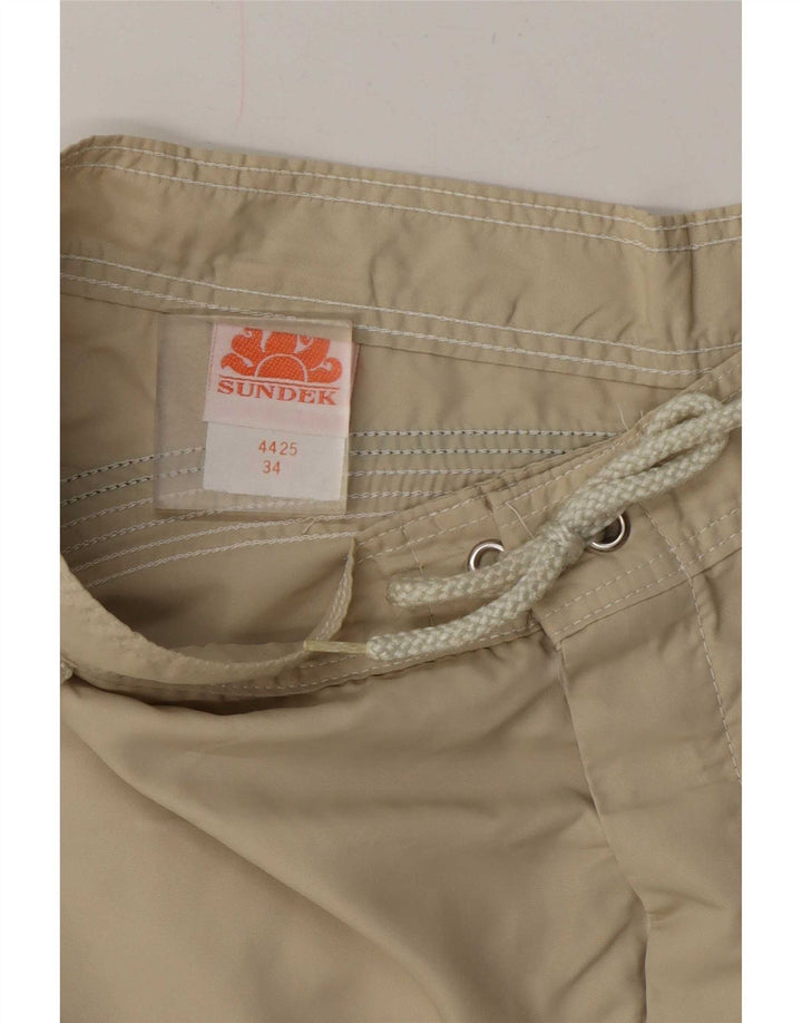 Sundek Womens Swimming Shorts Large Beige Nylon
