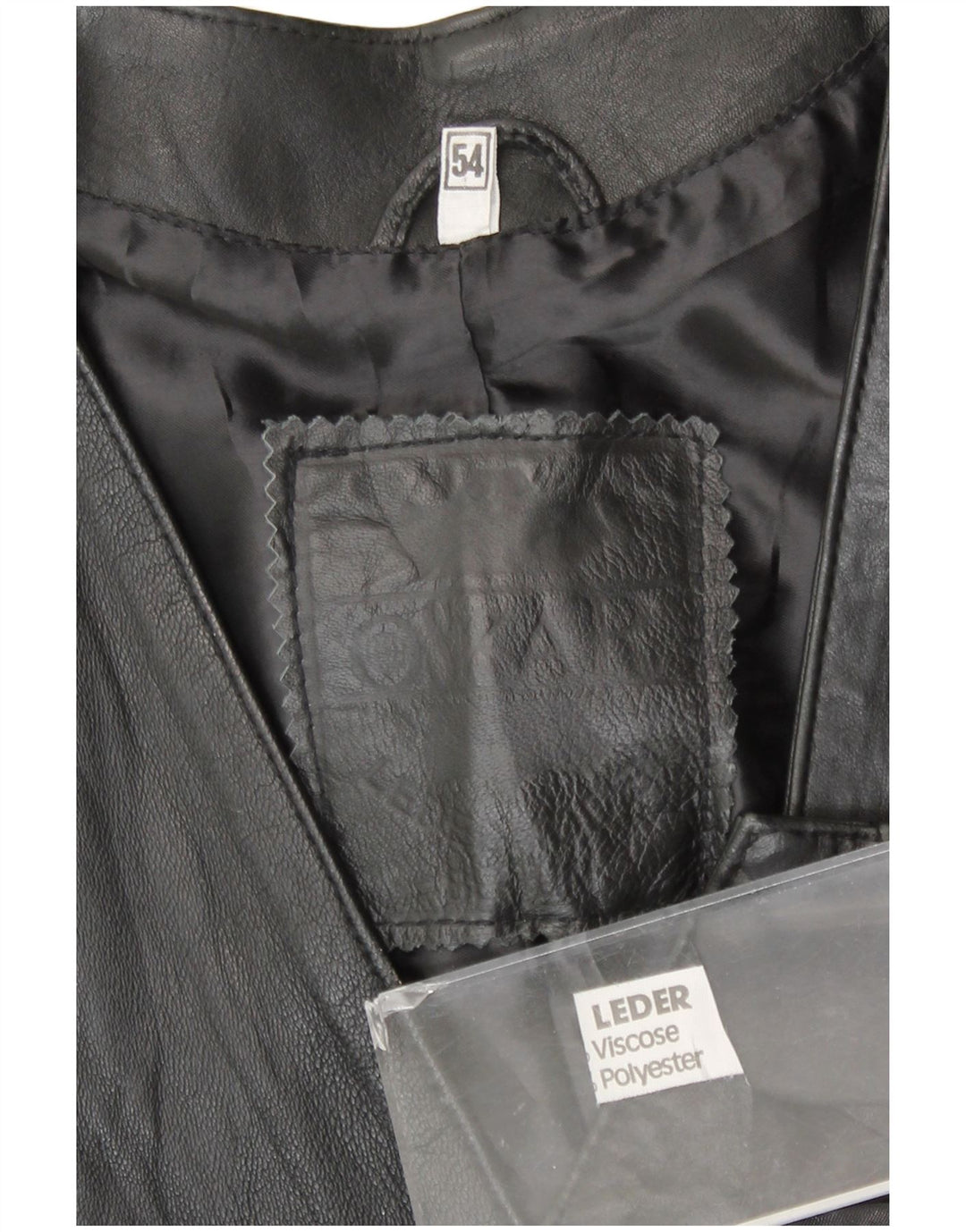 Vintage Mens Leather Waistcoat EU 54 XL Black Leather