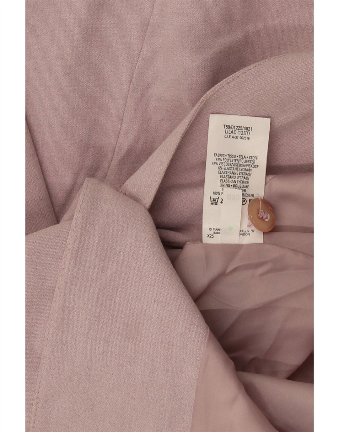Marks & Spencer Ženska dugačka jakna sa 4 gumba UK 12 srednje ljubičasta