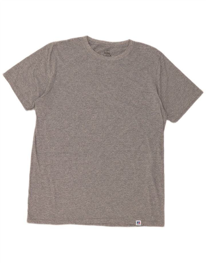 Russell Athletic Mens T-Shirt Top Medium Grey Flecked Cotton