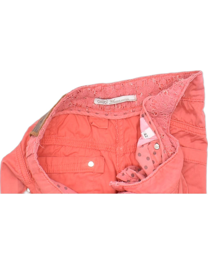 GAUDI Womens Tapered Cropped Trousers IT 42 Medium W30 L25 Pink Cotton | Vintage | Thrift | Second-Hand | Used Clothing | Messina Hembry 